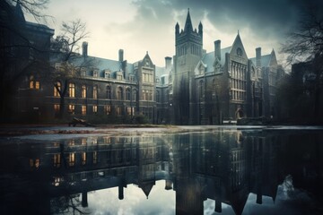 Canvas Print - Building university of US architecture outdoors castle.