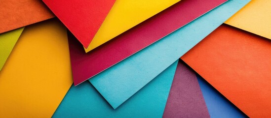 Poster - Trendy colored geometric cardboard background with copy space image for advertising and text