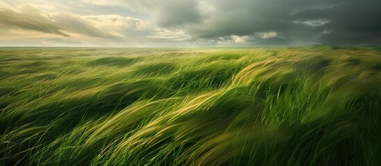 Poster - ICM photography produces stunning landscapes and grassy textures through deliberate camera motions resulting in captivating imagery with copy space image