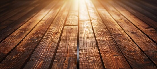 Aufkleber - Background of brown wooden textured flooring with copy space image