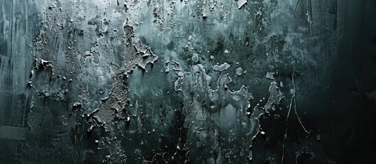 Aufkleber - Dark and eerie background with a textured mold covered gray cement wall perfect as a backdrop for a copy space image
