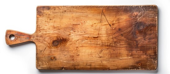 Leinwandbilder - Wooden cutting board on a white backdrop with clipping path for copy space image