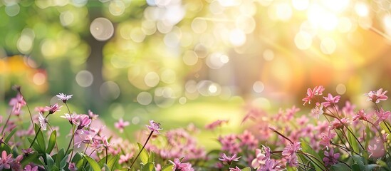 Leinwandbilder - Blurry spring nature background with copy space image