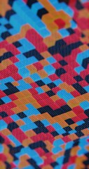 Poster - Floating Multicolored Transparent and Opaque Cubes on Black Background

