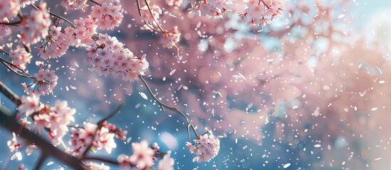 Aufkleber - Sakura and Cherry Blossom are terms used interchangeably with 'copy space image.'