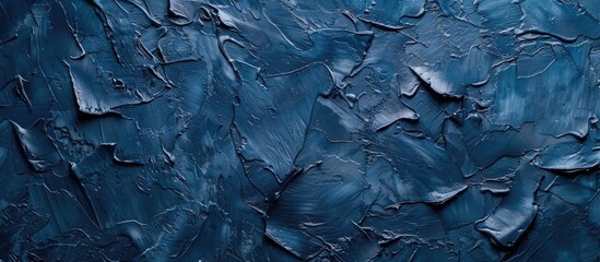 Aufkleber - A stunning dark navy blue stucco wall background featuring abstract grunge decorations, ideal for creating artistic designs with copy space image.