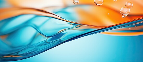 Poster - Macro photograph showcasing a liquid water abstract background with copy space image.