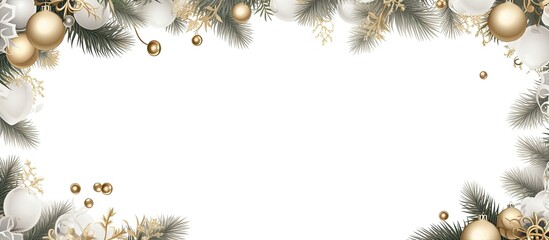 Leinwandbilder - Festive frame for your project featuring Christmas or New Year design elements and allowing for a copy space image.