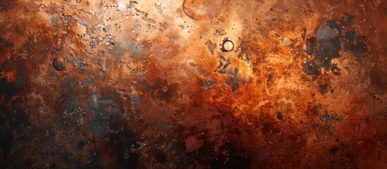 Poster - Copy space image featuring a copper surface undergoing oxidation.
