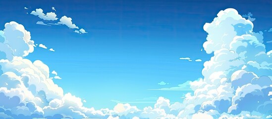 Aufkleber - Word cartoon displayed against scenic sky with clouds in the background, providing a copy space image.