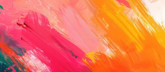 Poster - Vivid and artful brushstrokes creating an abstracted background with copy space image.
