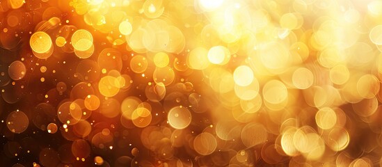 Aufkleber - Soft focus golden lights with blurred background perfect for copy space image.