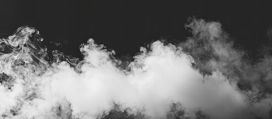 Poster - White smoke on a black background, providing ample copy space image.
