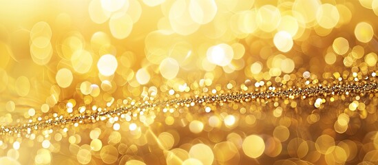 Poster - Blurry mix of shiny gold foil, an ideal backdrop for holiday projects with space for text. Horizontal orientation of the copy space image.