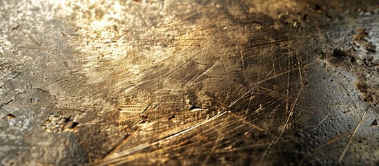 Poster - Closeup of a scratched metallic surface as a background, with copy space image.