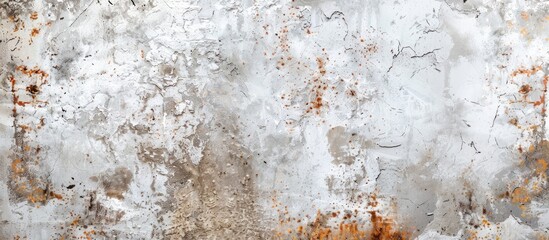 Leinwandbilder - Long panoramic banner background featuring rusty white light-grunge metal texture with ample copy space image available.