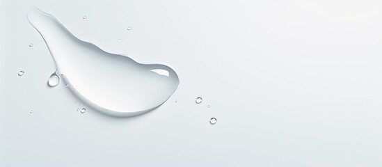 Aufkleber - Close-up top view of a water drop on a white paper texture with selective focus, ideal for a moisturizing macro concept. The image includes copy space.