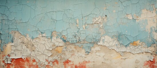 Aufkleber - Background texture of an old, peeling wall with cracked paint provides a visually interesting copy space image.
