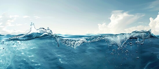Fototapete - Wave on the water surface with copy space image.