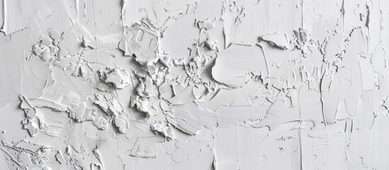 Aufkleber - Textured white wall background with light wallpaper, putty, and plaster details providing a backdrop for design with copy space image.