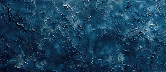 Aufkleber - A stunning dark navy blue stucco wall background featuring abstract grunge decorations, ideal for creating artistic designs with copy space image.