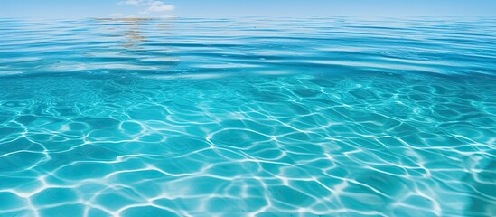 Poster - Background of the pool featuring clear turquoise water with copy space image.