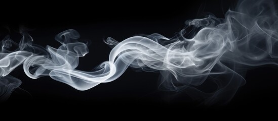 Sticker - White smoke against a dark background with copy space image.