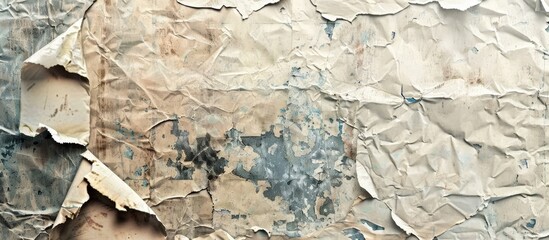 Poster - Vintage collage of old, ripped posters and crumpled paper with a textured surface for a copy space image.