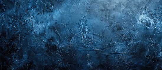 Aufkleber - Navy blue art wall background with a textured grunge design and space for text.