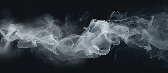 Poster - White smoke cloud design on dark backdrop with copy space image.