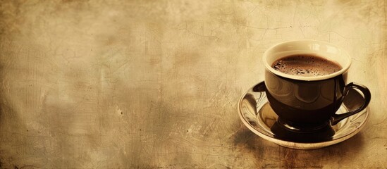 Poster - Dark coffee in a vintage setting with a blank space for an image.