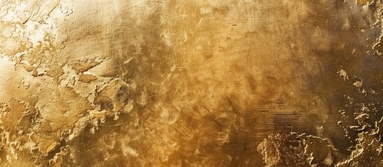Aufkleber - A metallic gold surface with imperfections, ideal for showcasing a copy space image.
