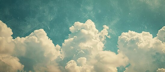 Aufkleber - Blue sky featuring clouds with a textured backdrop, providing copy space image.
