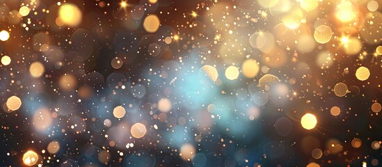 Wall Mural - Festive bokeh background with vintage lights in a blur, ideal for Christmas and New Year events featuring copy space image.