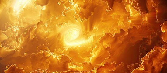 Poster - Abstract background image with swirling orange-gold clouds and copy space image included.
