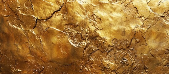 Aufkleber - A metallic gold surface with imperfections, ideal for showcasing a copy space image.
