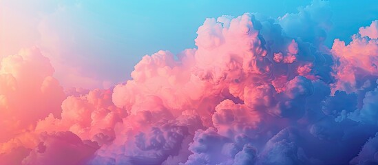 Aufkleber - Sky featuring a gradient blue hue juxtaposed with an explosive puff cloud, creating a striking composition with abundant copy space image.