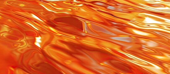 Fototapete - Vibrant orange metallic background providing a unique texture for design purposes, featuring a shiny surface with copy space image.