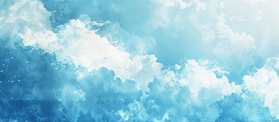 Wall Mural - Abstract texture background with blue sky and white clouds, ideal for showcasing summer vacation and holiday travel concepts with copy space image.