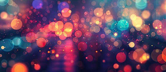 Fototapete - Vibrant bokeh lights creating a mesmerizing effect in a copy space image.