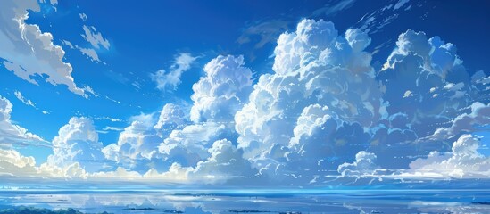 Poster - The striking blue sky and fluffy clouds provide a picturesque backdrop.