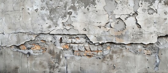 Poster - Weathered concrete outer wall with peeling texture, revealing a captivating copy space image.