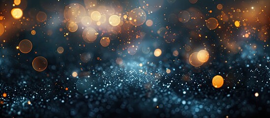 Leinwandbilder - A dark background with white bokeh creates an elegant look with copy space image.