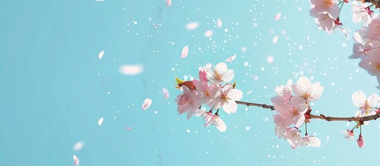 Aufkleber - Plum blossoms in the clear blue sky with a beautiful copy space image.