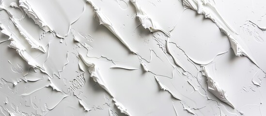 Poster - Wall with abstract white paint strokes for an artsy background, suitable for a copy space image.