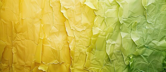 Leinwandbilder - A background of soft yellow and green hues adorned with patches of glue, suitable for adding text or images with copy space image.