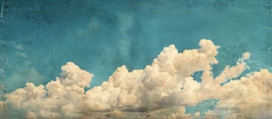 Aufkleber - Blue sky featuring clouds with a textured backdrop, providing copy space image.
