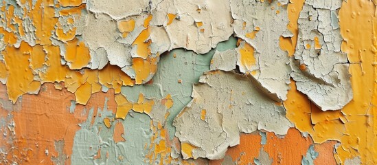 Aufkleber - Peeling paint reveals a textured surface with copy space image.