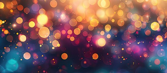 Fototapete - Vibrant bokeh lights creating a mesmerizing effect in a copy space image.