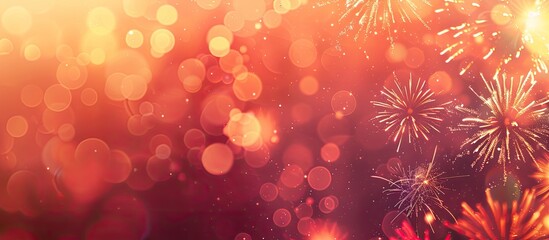 Poster - Celebrate New Year with fireworks in the sky with a background perfect for adding text or images, also known as a copy space image.
